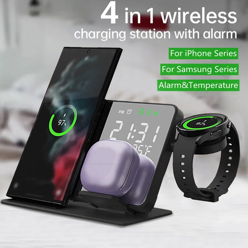 Home Security Wireless - Caricabatterie wireless Sveglia Supporto Stazione di