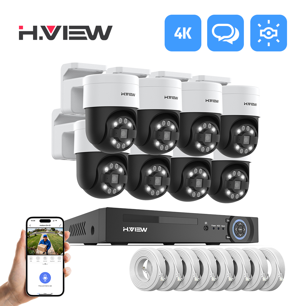 Home Security And Monitoring - H.view 8Ch 4K 5MP 8MP Sistema