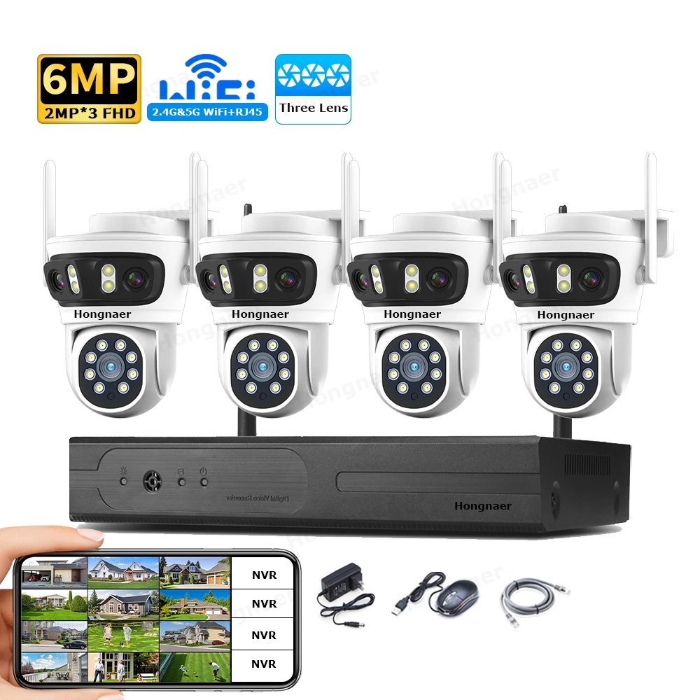 Home Security Camera - Kit Sistema di Videosorveglianza Domestica Hongnaer