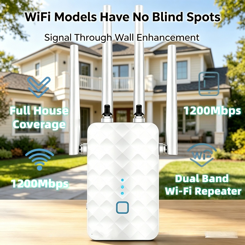Home Security Wireless - Ripetitore WiFi 1200Mbps Wireless Dual Band