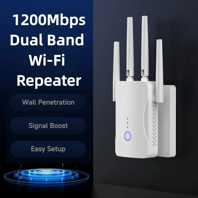 Home Security Wireless - Ripetitore WiFi Dual Band 2.4G/5GHz 1200Mbps,