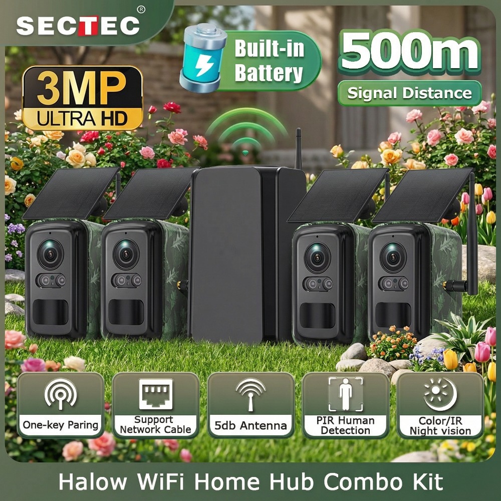 Home Security No Monthly Fee - Telecamera di Sicurezza Solare Wireless SECTEC